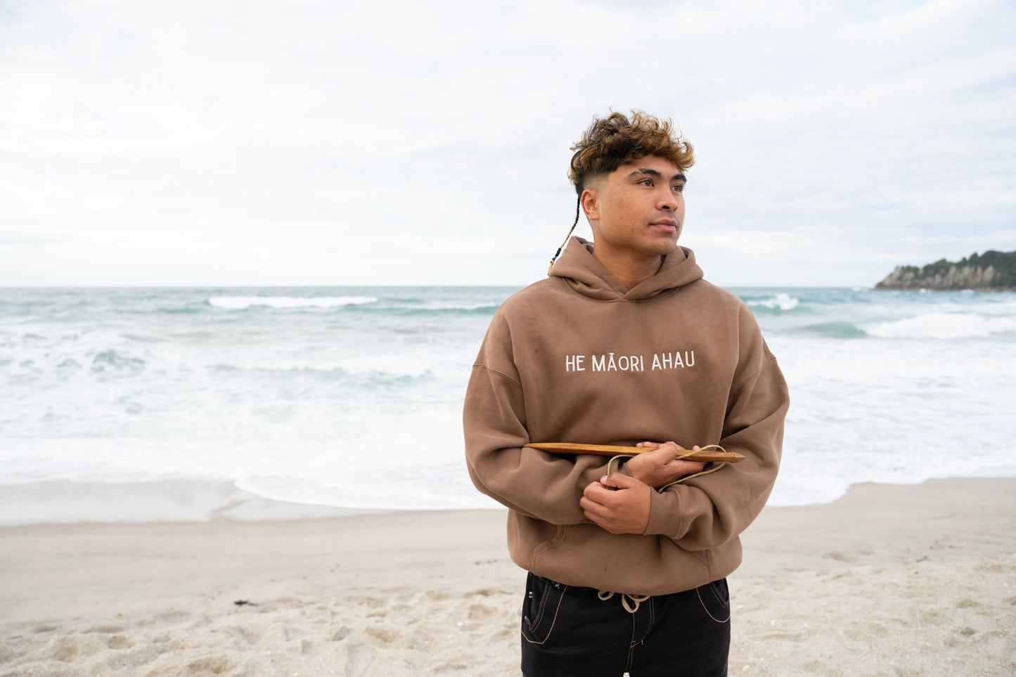 Adults He Māori Hoodie - Brown