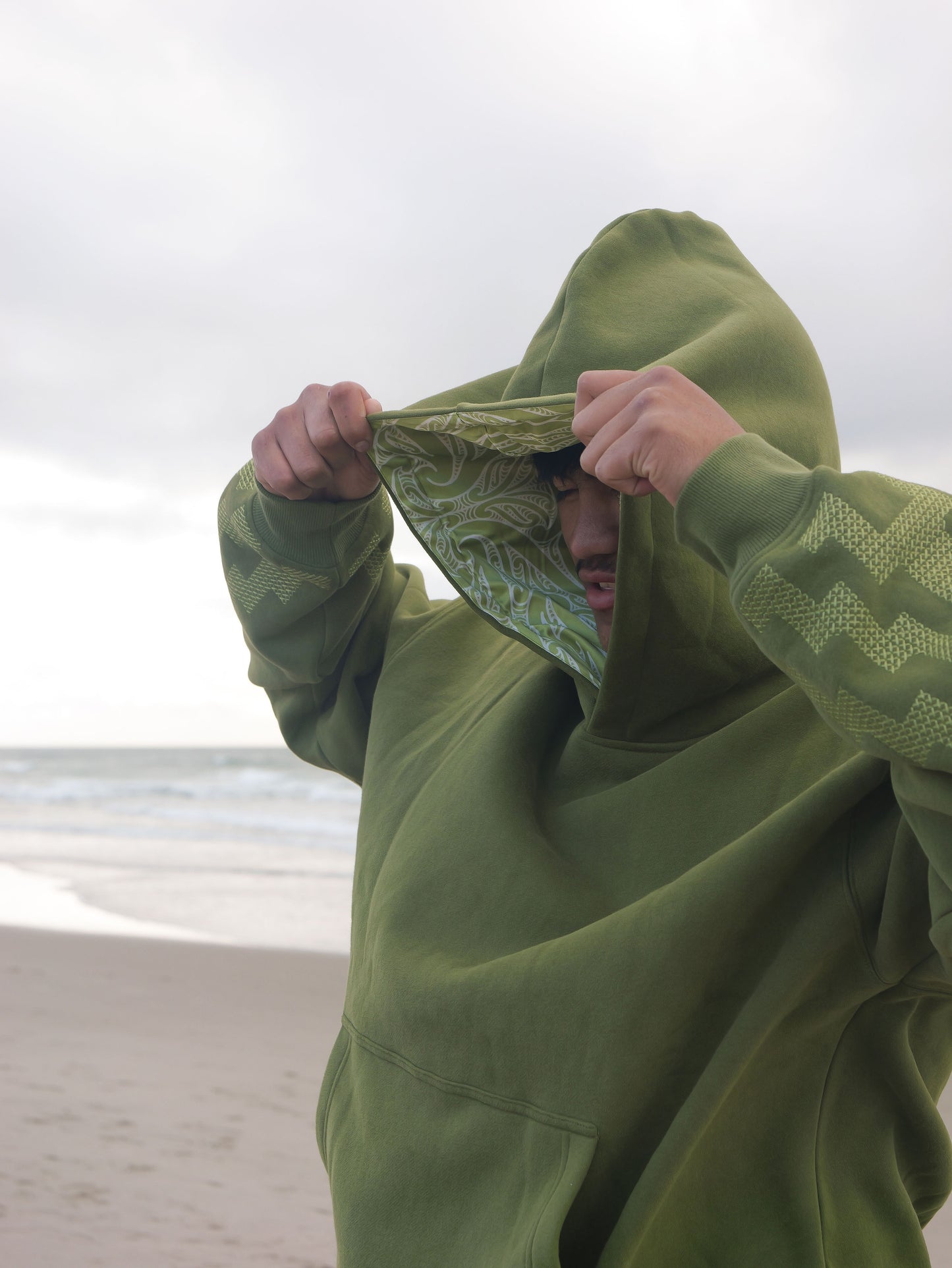 The Poutama Hoodie - Pounamu Green