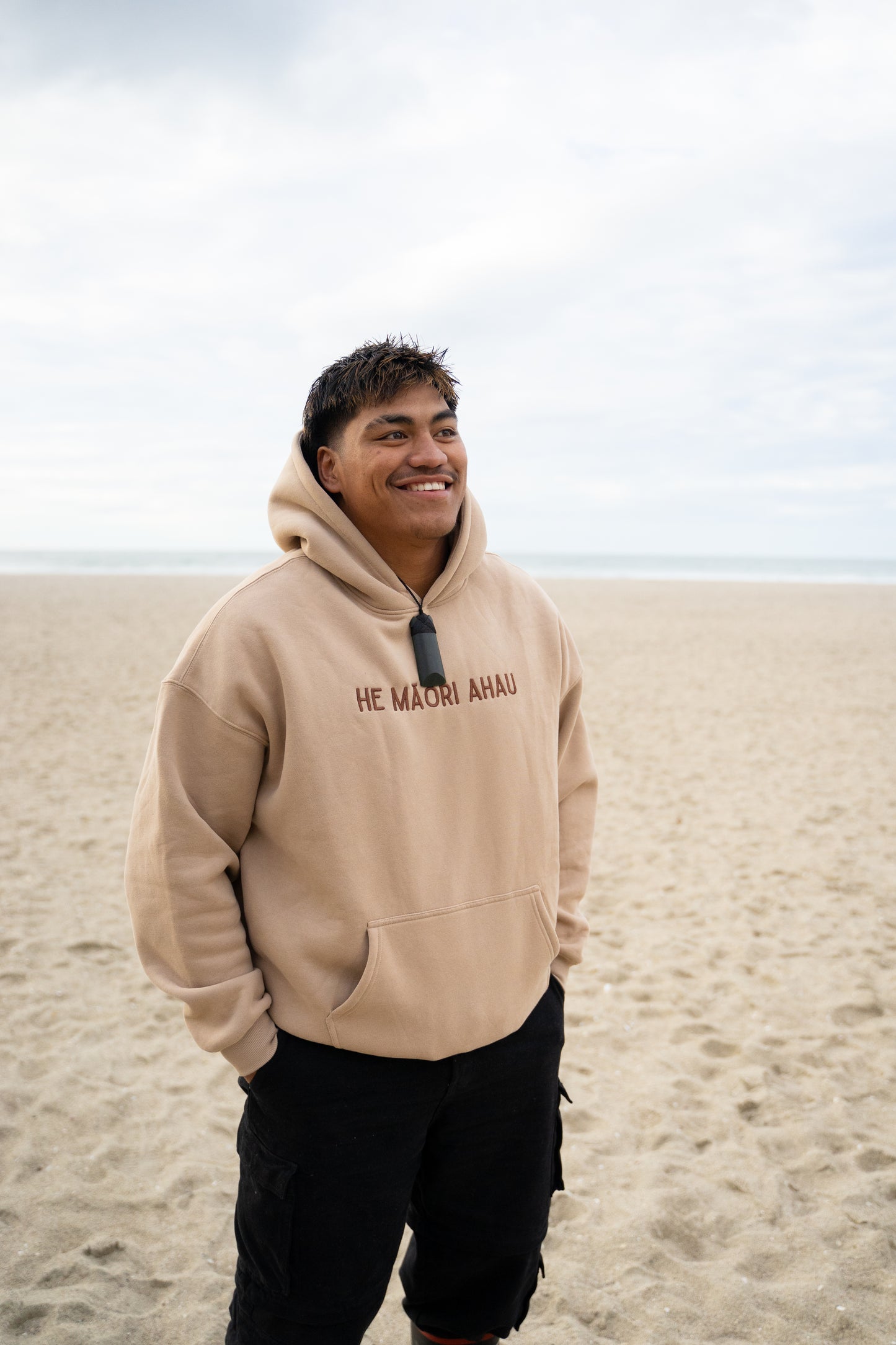 Adults He Māori Hoodie - Beige