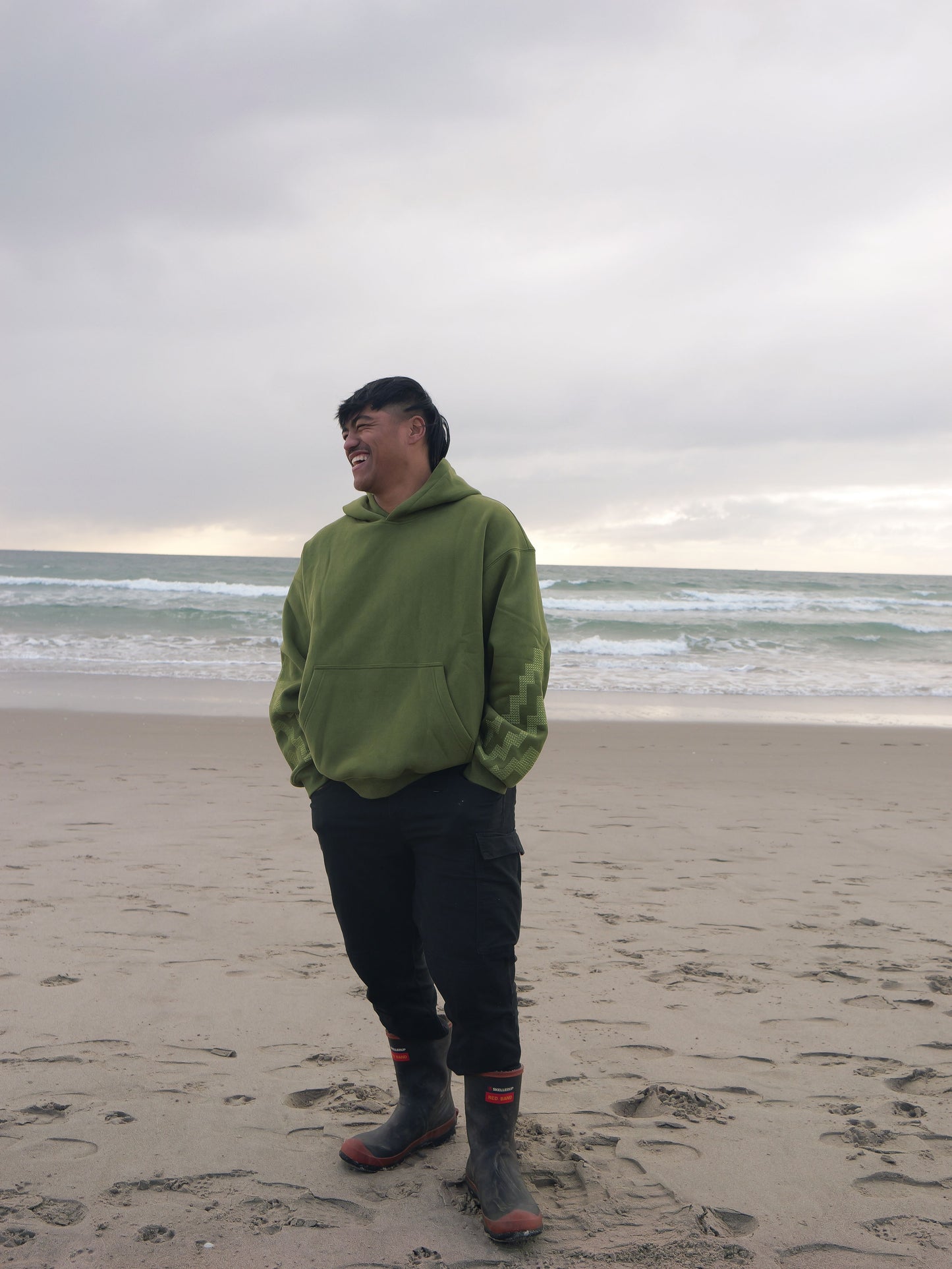 The Poutama Hoodie - Pounamu Green
