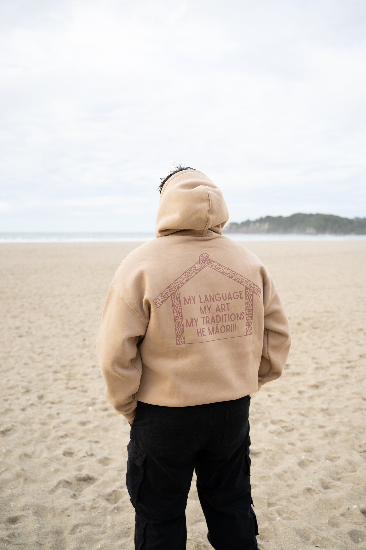 Adults He Māori Hoodie - Beige