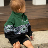 Tamariki Tāniko 1/4 Zip - Kākāriki