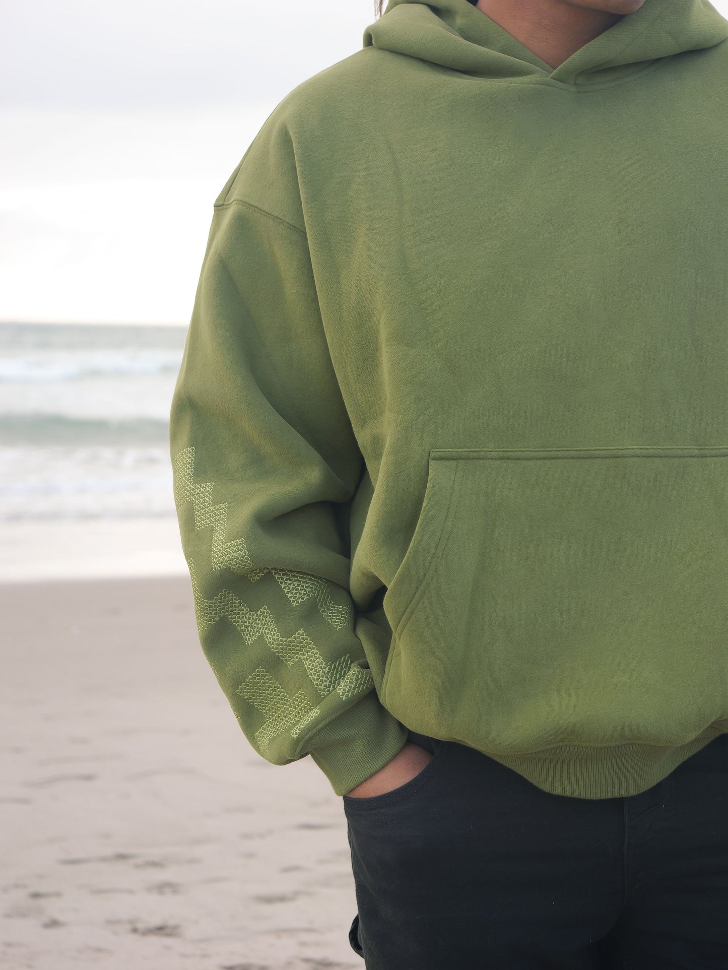 The Poutama Hoodie - Pounamu Green