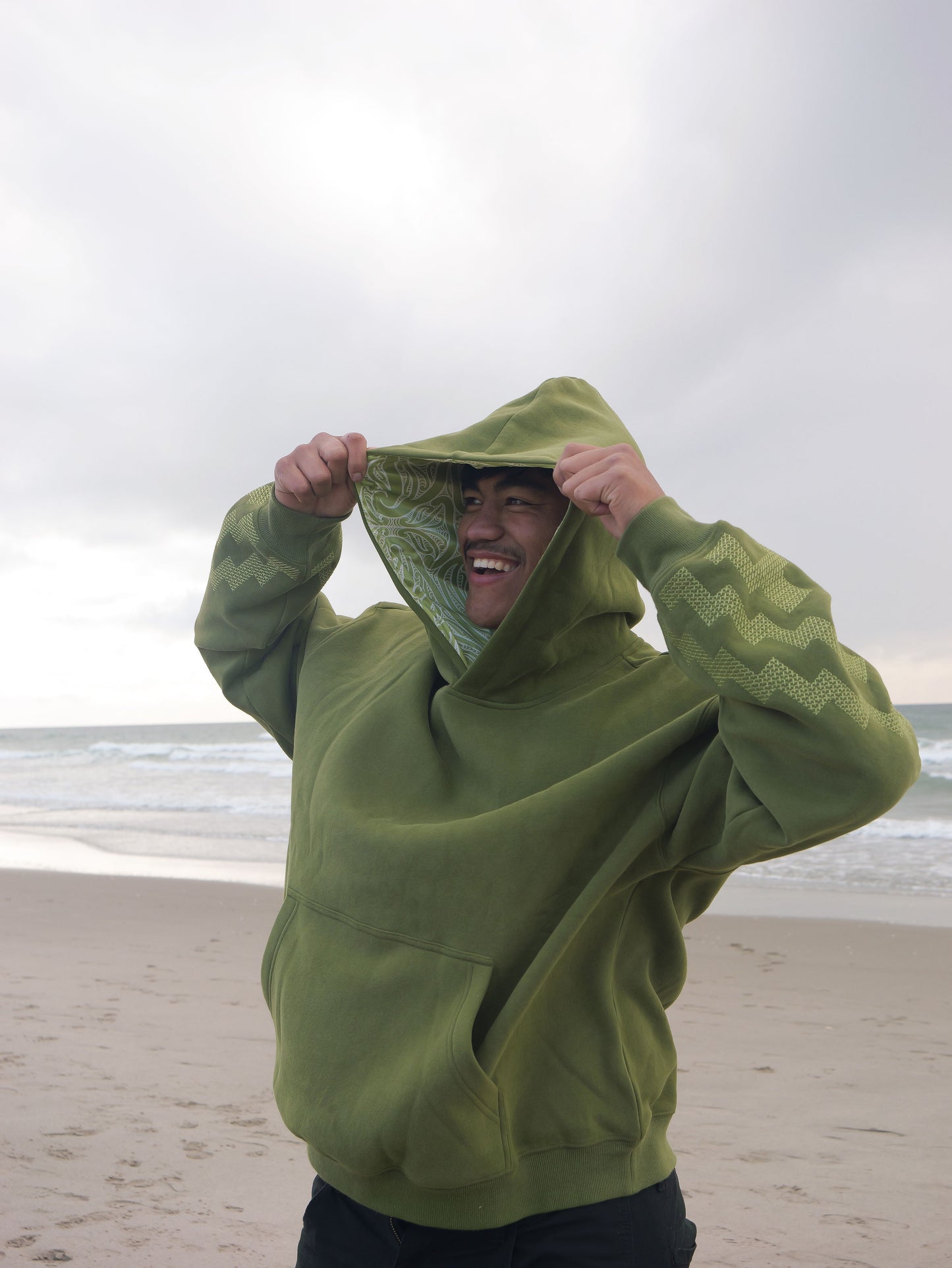 The Poutama Hoodie - Pounamu Green