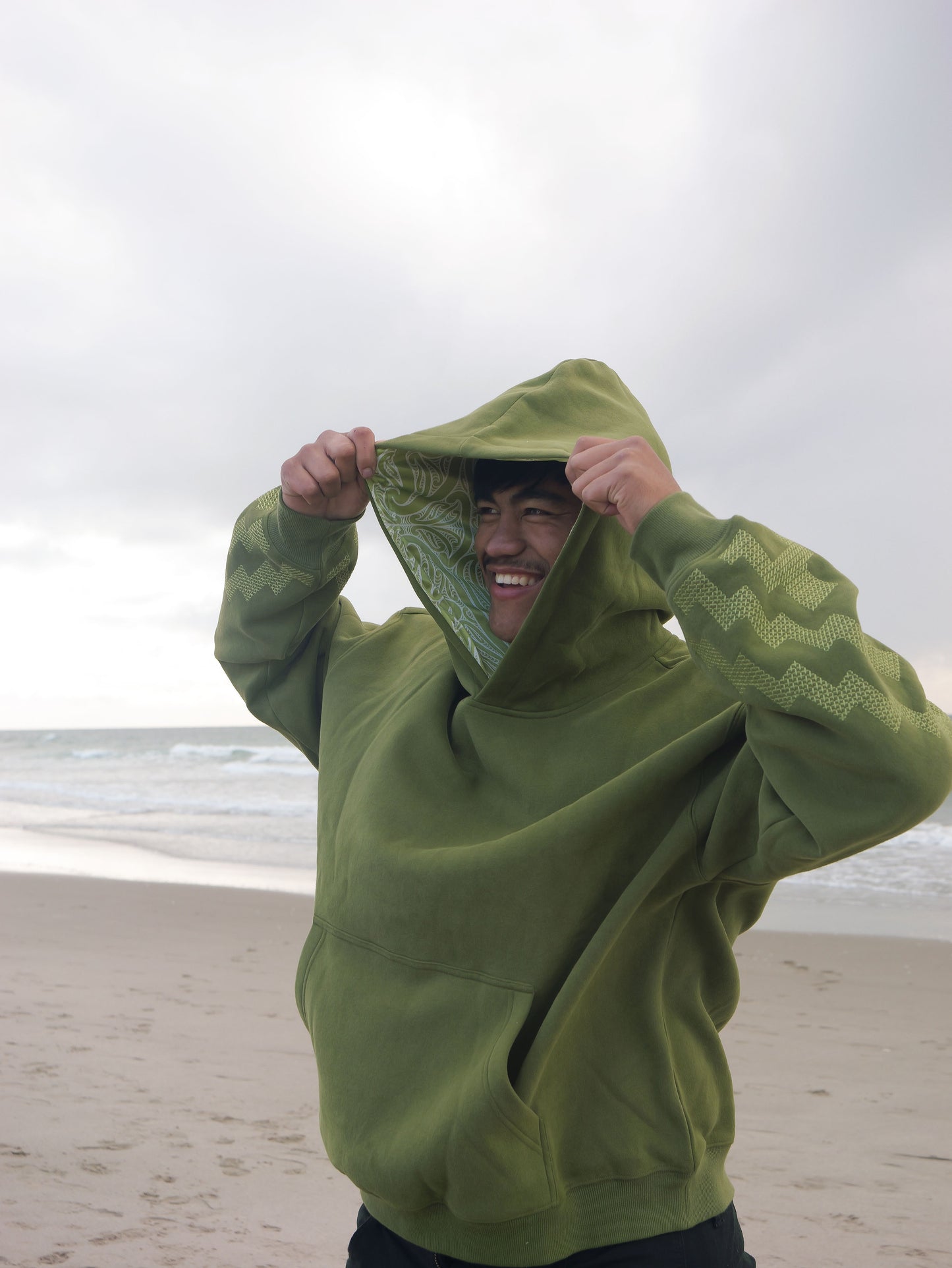 The Poutama Hoodie - Pounamu Green