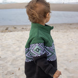 Tamariki Tāniko 1/4 Zip - Kākāriki