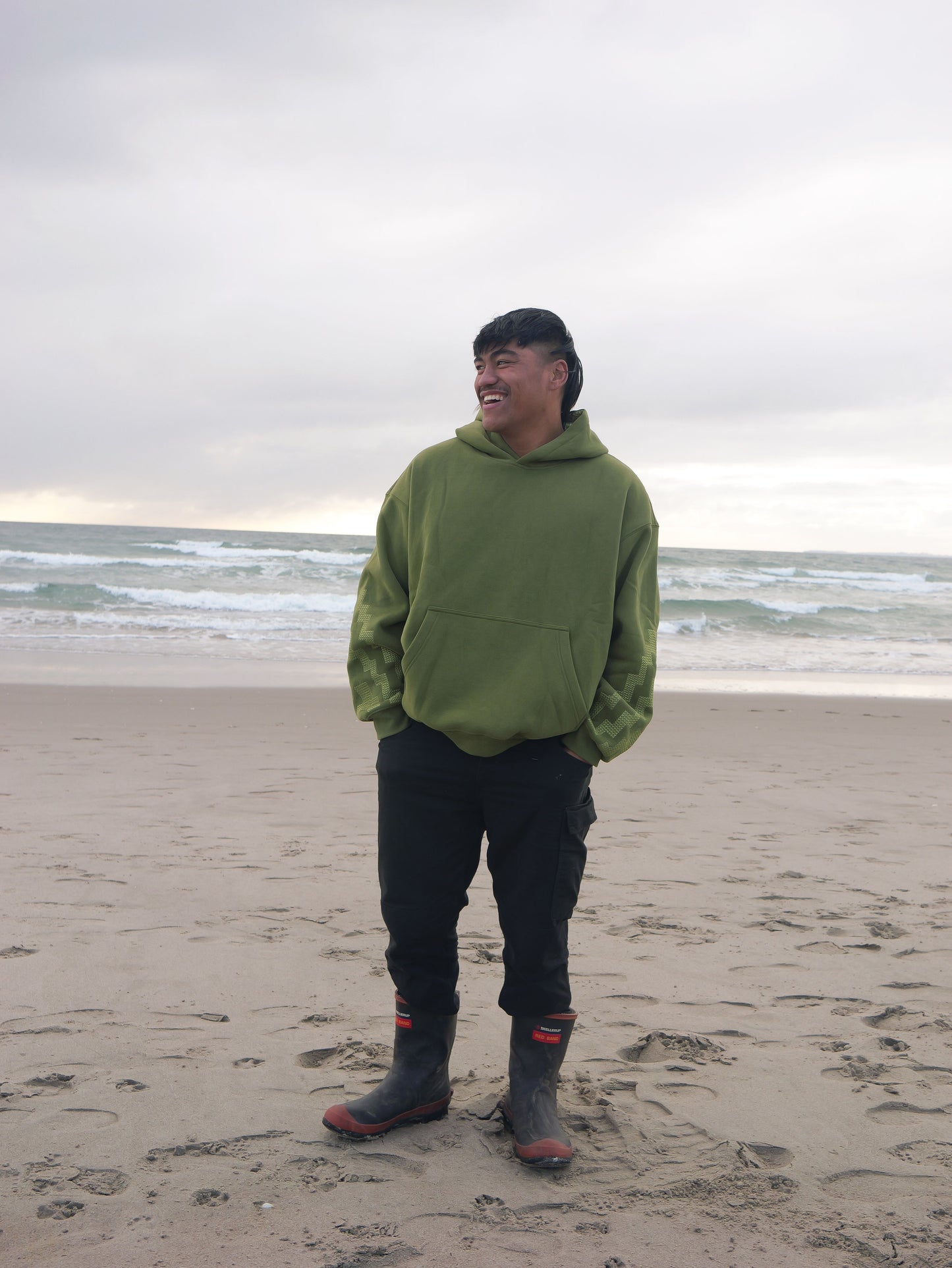 The Poutama Hoodie - Pounamu Green