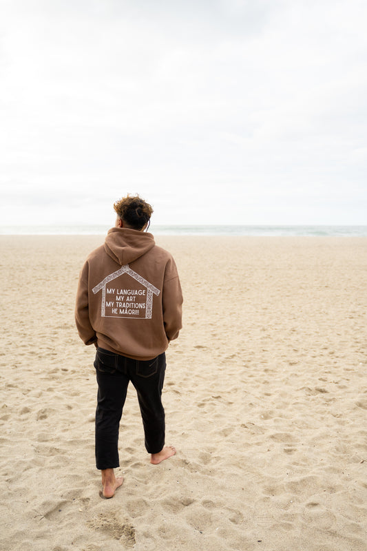 Adults He Māori Hoodie - Brown