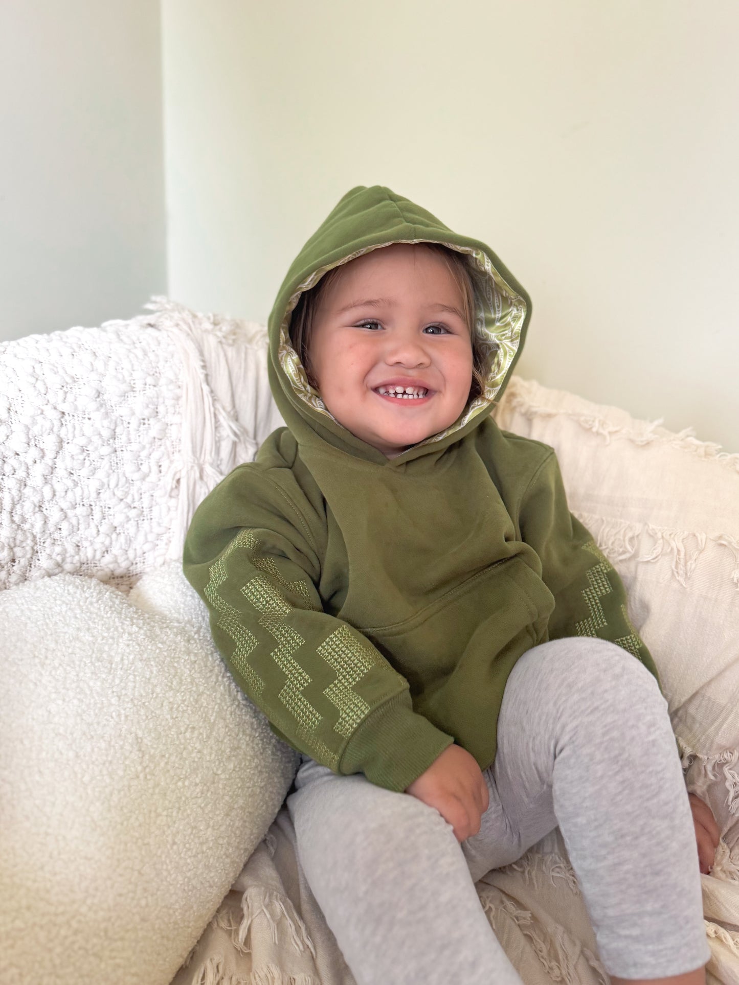 Tamariki Poutama Hoodie - Pounamu Green