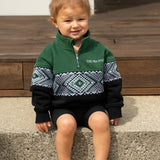 Tamariki Tāniko 1/4 Zip - Kākāriki